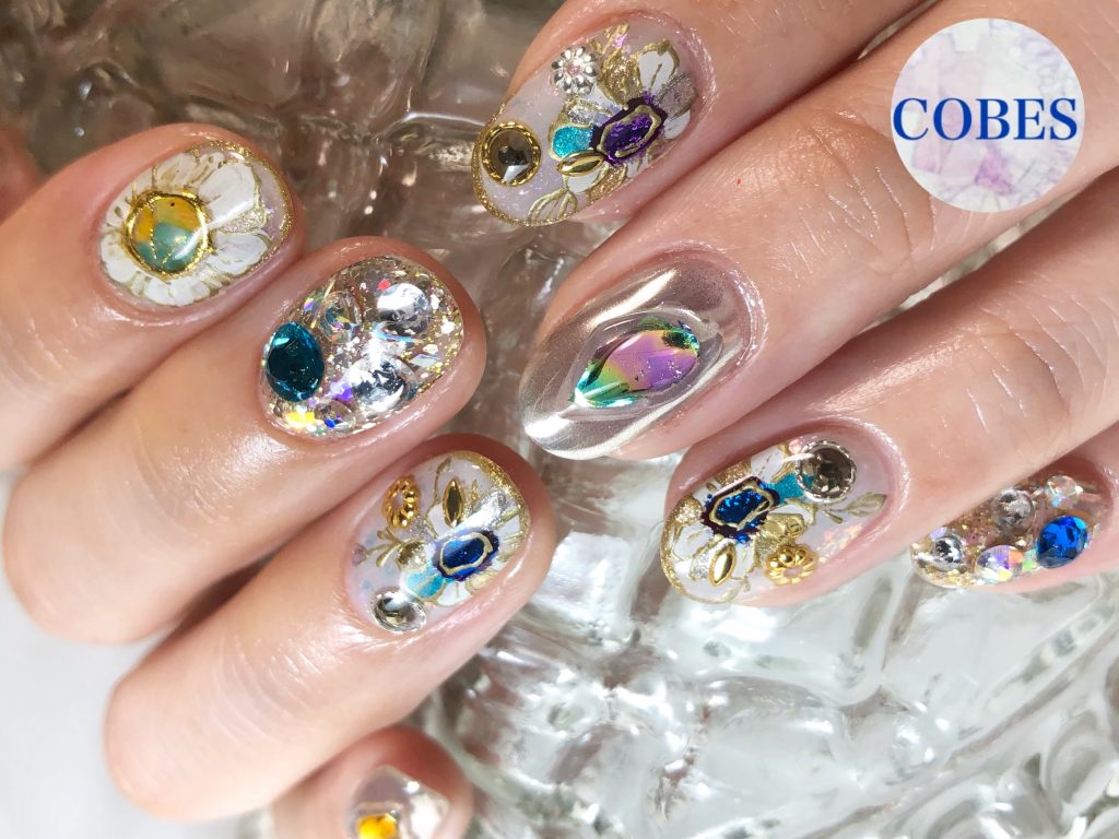 アンティークフラワー ジェルネイル Nail Salon Cobes