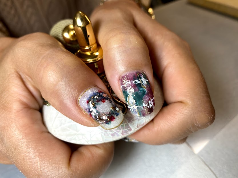 モヘアなマットのクリスマスネイル ジェルネイル Nail Salon Cobes