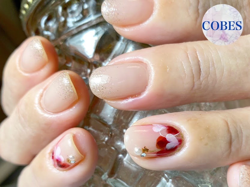 ワンポイントハートネイル ジェルネイル Nail Salon Cobes